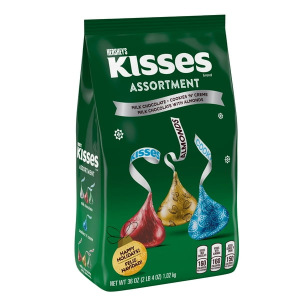 Hershey's Kisses Chocolate Holiday Assortment Candy Bag, 36 Oz