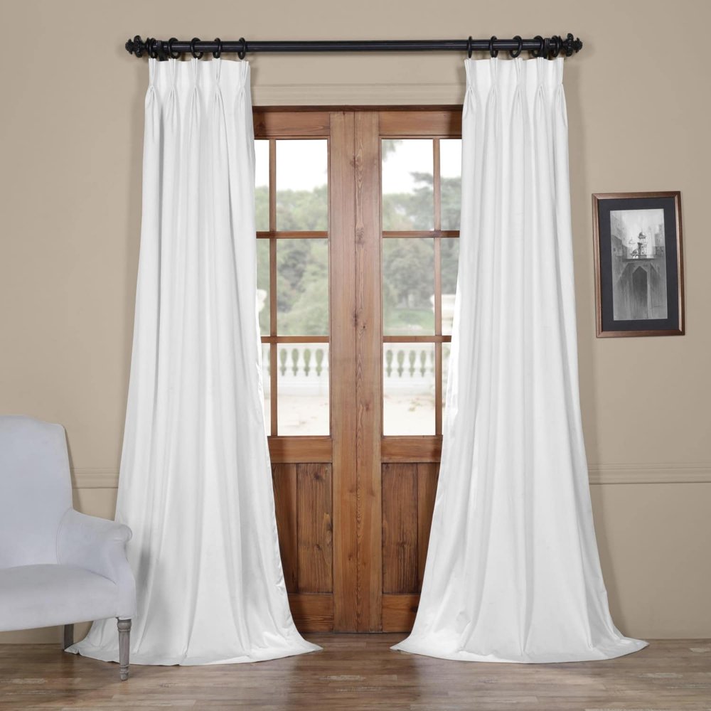 Exclusive Fabrics Signature PinchPleated Blackout Solid Velvet Curtain