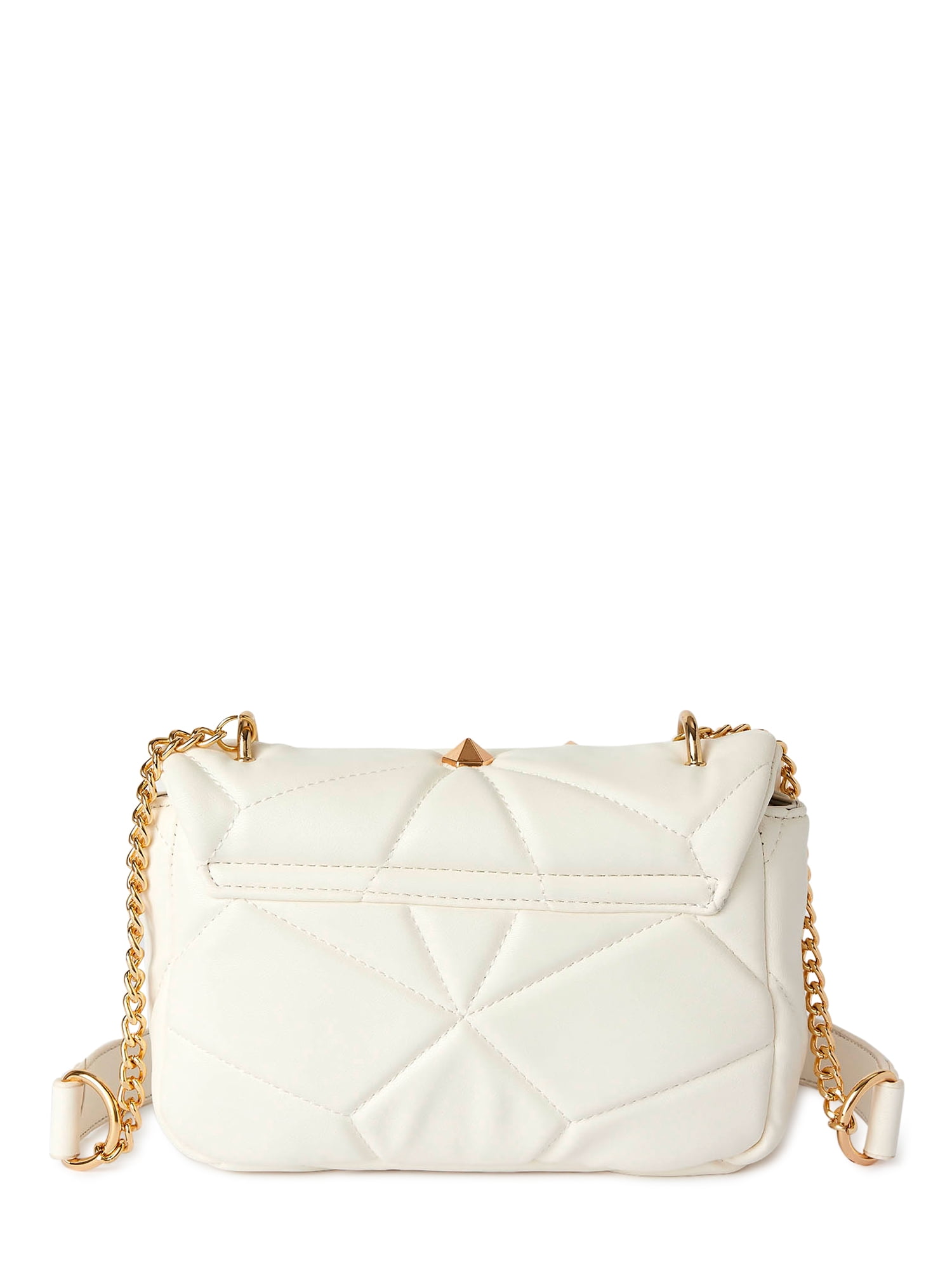 BeCool Women's Adult Studded Quilted Crossbody Handbag White