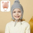 thumbnail image 4 of Gorro trenzado para niños, gorro tejido para niños con protección auditiva cálida, 4 of 5