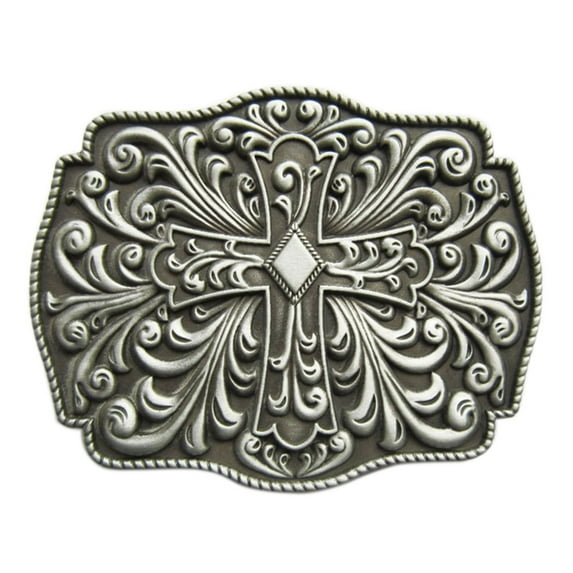 Antique Brushed Silver Western Flower Belt Buckle Gurtelschnalle Boucle de ceinture
