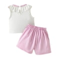 thumbnail image 6 of Amidoa Toddler Girls 2 Piece Outfits Summer Clothes Solid Color Soft Cute Tank Top and Casual Shorts Kids Clothing Sets Pink Size 3T, 6 of 8