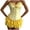 Yellow, variant on Womens Lace Tiered Mini Skirt Cute Ruffled Pleated Skort White S