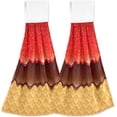 thumbnail image 3 of SKYSONIC 2 PCS Hanging Hand Towels Wafer and Strawberry Jam Melted Chocolate Hand Dry Towels for Kitchen & Bathroom,Hanging Towel Set with Hanging Loop, 12"x17", 3 of 6
