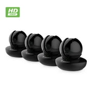 4-Pack Zencam WiFi Camera, 1080p HD Indoor Pan Tilt Zoom Wireless IP Security System with Night Vision, Two Way Talk, Motion Alerts, Remote Streaming, MicroSD & Cloud Storage, Black (4PACK-M2B)