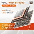 thumbnail image 3 of HP Touchscreen Laptop, 17.3" HD+ 250nit, AMD Ryzen 5 7430U(Up to 4.3 GHz), Radeon Graphics, 16 GB RAM, 1 TB SSD, Copilot-Ai Chat, Wi-Fi6, Windows11 Pro, 3 of 8