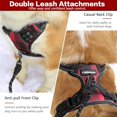 thumbnail image 4 of Dog Harness L Red Checks Arnais Anti Traction Reflective Adjustable Vest for Large Dogs, Tie in Front Leash Hook for Car Ride American Staff Border Collar Red Tiles, 4 of 5