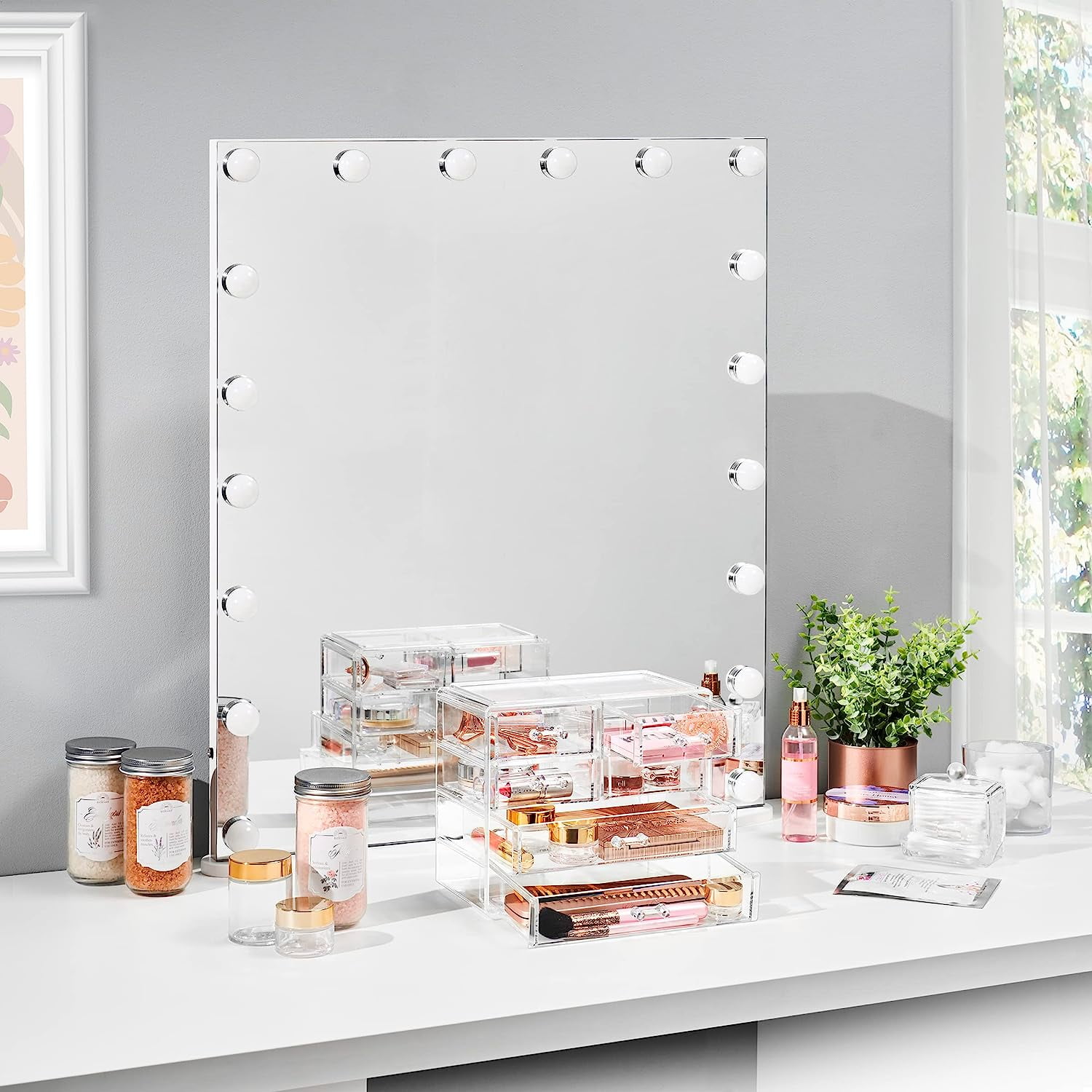 Sorbus Clear Makeup Organizer with 6 Drawers for Cosmetics, Jewelry & Vanity Storage