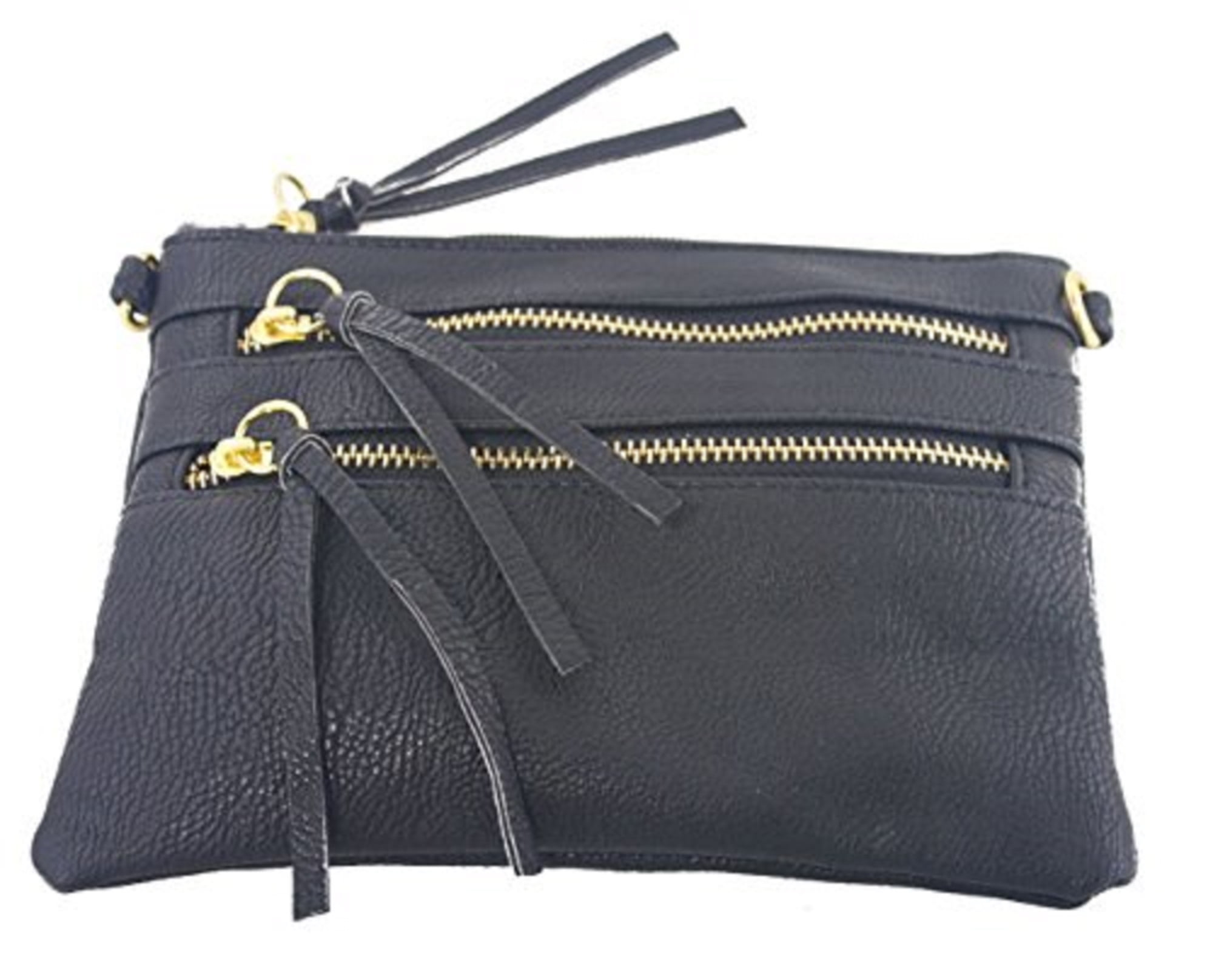 small navy leather purse