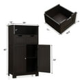 thumbnail image 2 of Gymax Bathroom Floor Cabinet Wooden Storage Organizer w/Drawer Doors Espresso, 2 of 10