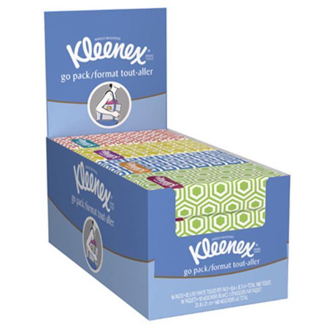 Kleenex 11975 Kleenex Go Pack White Facial Tissue, Pack Of 16