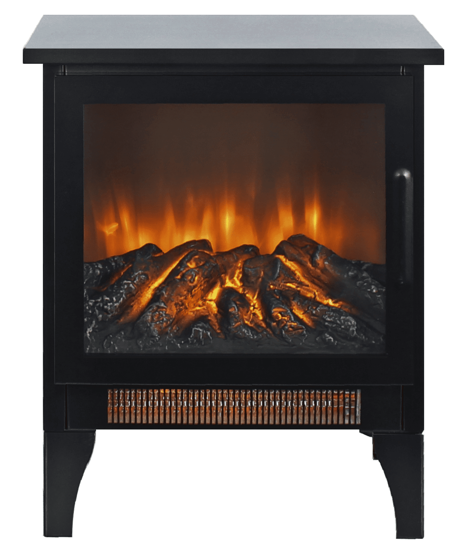 Electric Fireplace Stove, 17 Inch Freestanding Heater with 3D Flame Effect, 1400W/700W, 400 Sq Ft Heating, CSA/UL Certified, for Home & Living Room