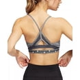 thumbnail image 4 of Adidas DARK GREY HEATHER Training Light Support 3 Stripe Bra, US A-C/Medium, 4 of 4
