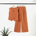 thumbnail image 6 of ZANZEA Womens V Neck Sleeveless Tank Tops Vest Wide Leg Trousers Long Bottoms Palazzo Pants 2PSC Casual Sets Outfits, 6 of 13