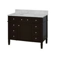 thumbnail image 2 of Hailey 42" Bathroom Vanity with Chocolate Cabinet and Carrara Marble Top, 2 of 6