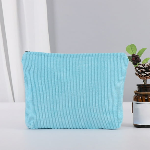 pstuiky Bolsa de almacenamiento de pana, neceser, bolsa de maquillaje, cartera de gran capacidad, neceser de viaje con cremallera