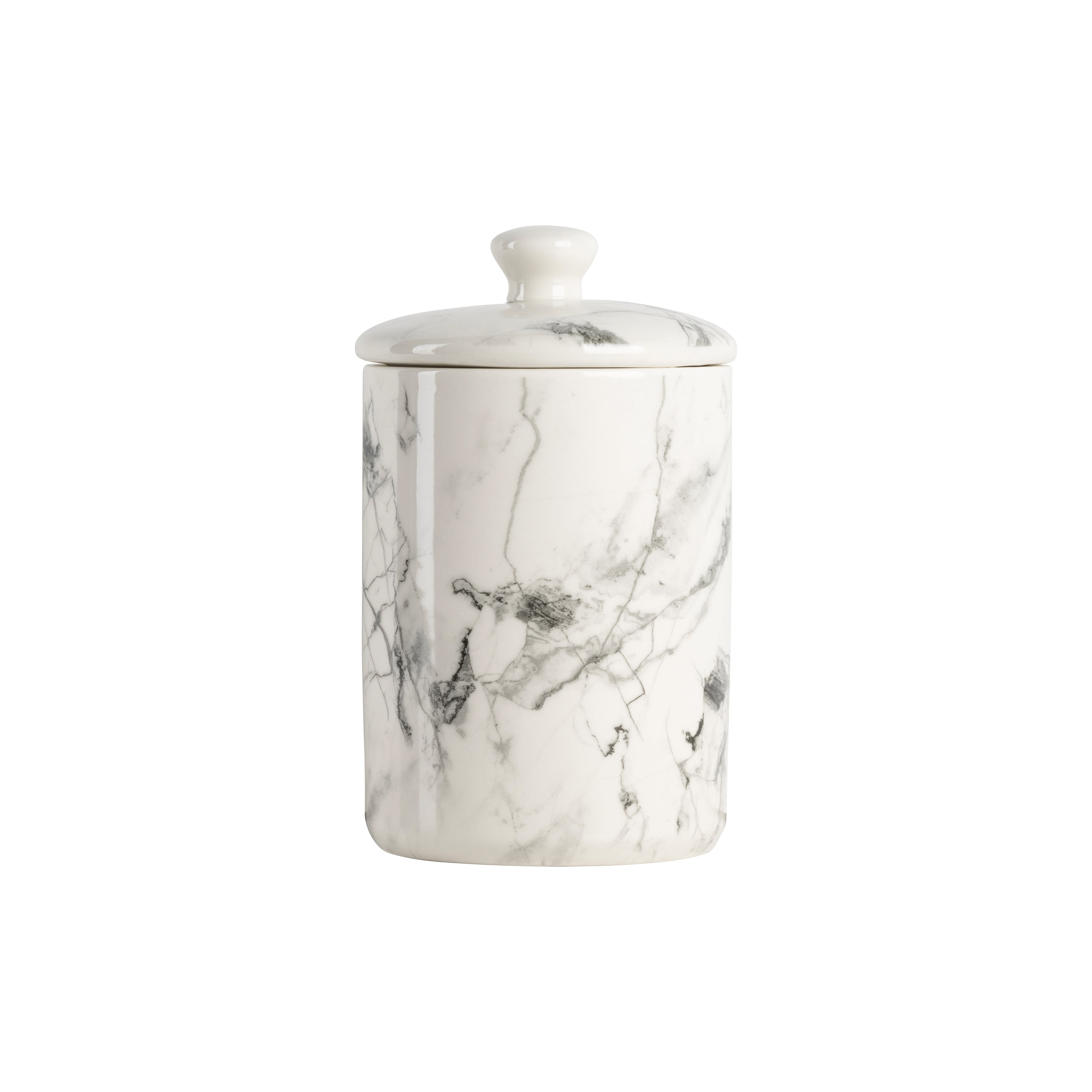 10 Strawberry Street Marble 3 Piece Food Storage Canister Set, White/Black, 24-Ounce, 38-Ounce, 72-Ounce