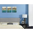 thumbnail image 2 of Teal Wall Art Modern Abstract Pictures Cityscape Canvas Skyline Painting Bathroom Decor, Grey Blue Turquoise Artwork Framed for Living Room Bedroom Home Office Wall Decor, Set 12"x16"x3 Panels, 2 of 6