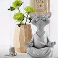 thumbnail image 3 of Gato meditador de resina, meditación de estatua de Buda de gato gris, gato zen de Buda de yoga, material de resina, para el hogar, al aire libre, patio, césped, piscina, decoración Sincero Electrónica, 3 of 5