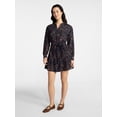 thumbnail image 4 of Time and Tru Women's Tiered Mini Dress with Long Sleeves, Sizes XS-XXXL, 4 of 6