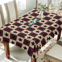 Yayeee Tablecloths 60" x 120" Rectangle Wrinkle Resistant Party Table Cover, Checkered Stars Pattern