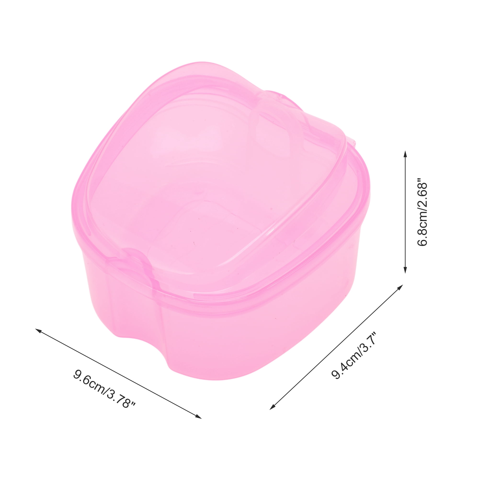 Unique Bargains Portable Braces Box with Strainer 1 Pc Clear, Pink