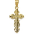 thumbnail image 3 of Solid Gold 10K Two-tone Small Narrow Cross w/Crucifix Pendant - 31mm, 3 of 6