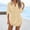 Beige, variant on TMOYZQ Women's Hollow Out Cover Up Swimwear Beachwear Boho 3/4 Sleeve Mini Dress Drawstring Beach Sundress