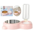 thumbnail image 3 of double puppy Bowls Pets Water and Food Bowl Set Pet Bowls Dish, Water Feeder with Automatic Water Bottle for Small Aniamls Rabbits Cats Dog Pink, 3 of 8