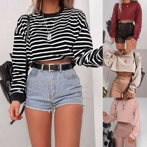 long sleeve baggy crop top