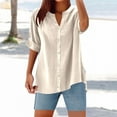 thumbnail image 2 of Summer Tops for Women, Shirts for Women, Stylish Women Shirts Elegant V Neck Tops Button Down Fashionable Blouses Casual Wear Summer Lightweight Long Sleeve, 2 of 4