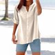 thumbnail image 2 of Camisa informal con botones para mujer para el día a día: top ligero de verano con diseño versátil, color liso y fácil cuidado., 2 of 4