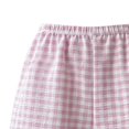 thumbnail image 4 of Women's Plaid Straight Leg High Waist Pocket Shorts, Polyester Loose Casual Short Trousers, Summer Daily Bottoms for Travel Shopping Home | TruHer,White Free Size, 4 of 5