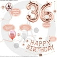 thumbnail image 3 of 36th Birthday Decorations, 36th Party Supplies, 36 Birthday Banner, Rose Gold Confetti Balloons for Her, 36th Photo Props, 36th Cake Topper, 3 of 4