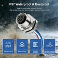 thumbnail image 2 of Cable conector Hamadap M12 de 4 pines IP67 impermeable, 16 mm, 2 of 9