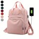thumbnail image 2 of Mochila Para Computadora Portátil De Estilo Preppy Simple, Mochila Escolar De Color Sólido, Mochila De Viaje Multifuncional Con Asa Superior Y Puerto De Carga USB, 2 of 4