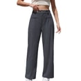 thumbnail image 3 of AUNVITO Women's Corduroy Pants with Pocket and Elastic Waist Casual and Comfortable Style, 3 of 5