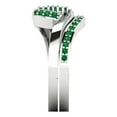thumbnail image 3 of 0.45 ct Brilliant Round Cut Emerald 14k White Gold Solitaire with Accents Engagement Bridal Wedding Ring Band Set size 5, 3 of 7