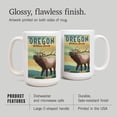 thumbnail image 4 of 15 fl oz Ceramic Mug, Wallowa County, Oregon, Elk, Lithograph, Dishwasher & Microwave Safe, 4 of 5