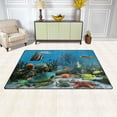 thumbnail image 3 of Coolnut Coral Starfish Tropical Area Rug Pad 60 x 39 inch (5'x 3'3"), 100% Light Weight Polyester Fabric Floor Mat for Living Room Bedroom, 3 of 6