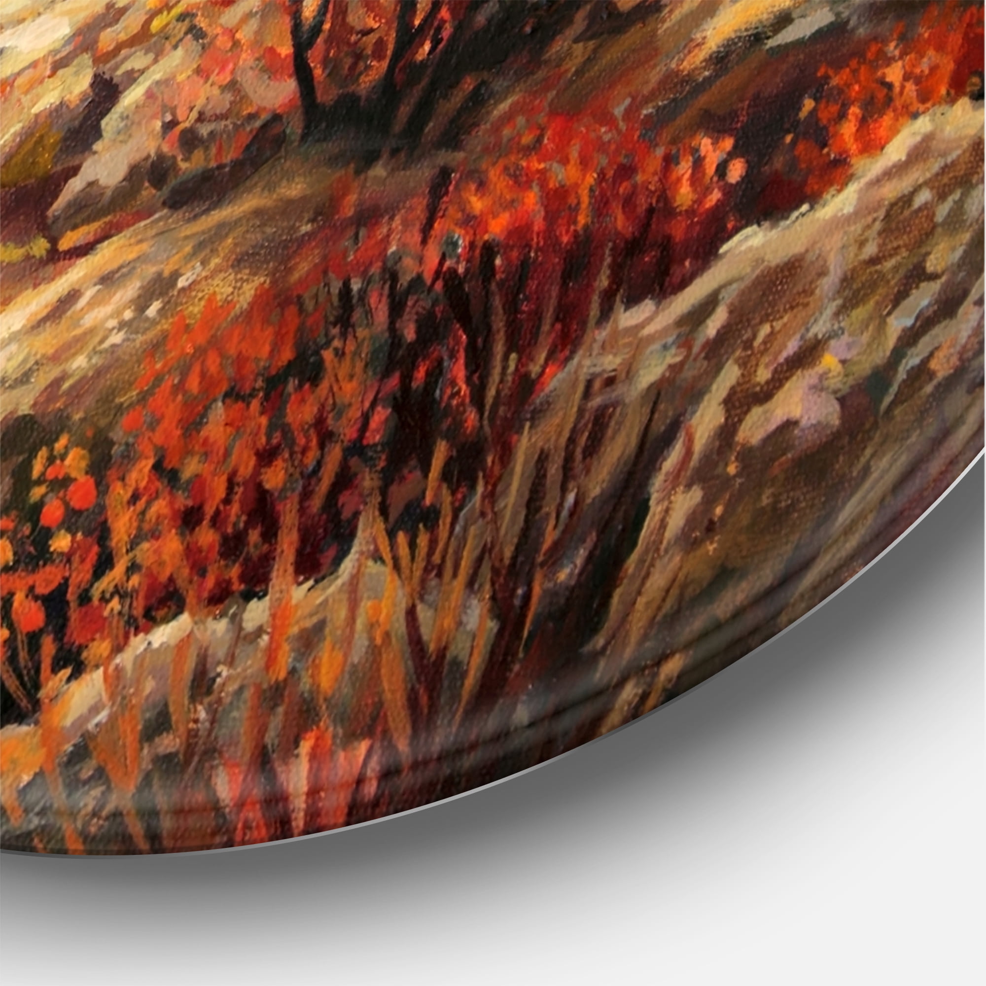 Designart 'Sunset Over Old Fortress Ruins' Farmhouse Circle Metal Wall Art 29x29 - Disc of 29