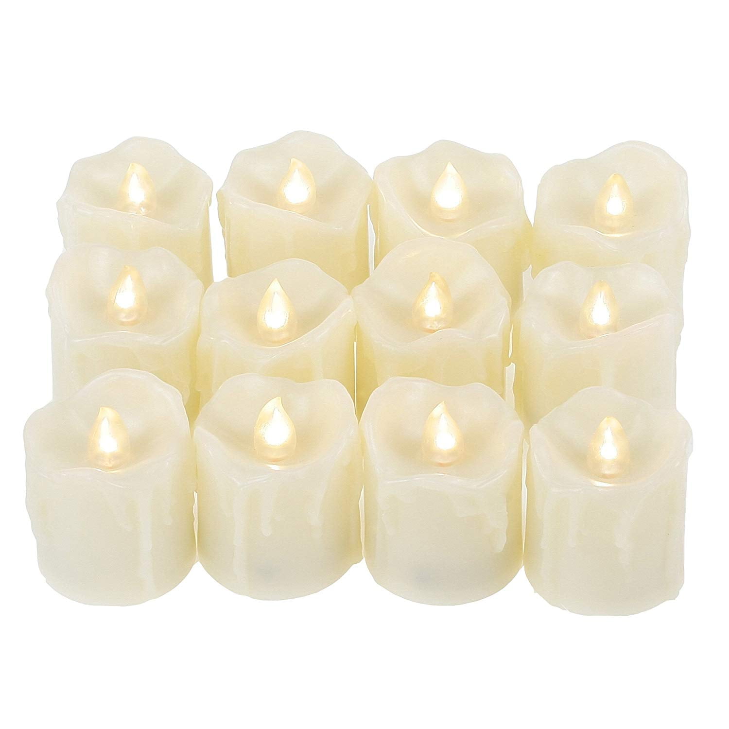 Battery Operated Flameless LED Votive Candles with Timer Drips
