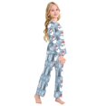 thumbnail image 4 of DIXRUYEE Fleece Pajama Set Loose Style Elastic Waist Pockets Frosty Snowman Cute Pattern, 4 of 7