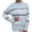 Blue, variant on Womens Long Sleeve Sweater Ladies Christmas Sweaters Mock Neck Casual Holiday Xmas Knitted Pullover Graphic Tops Gray, M