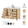 thumbnail image 3 of Ariel Cambridge 49 Inch Single Oval Sink Bathroom Vanity With Pure White Quartz Countertop 1.5 Inch Edge In Oak, 3 of 10
