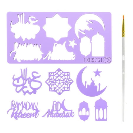 

HOMEIU Eid Mubarak Press Stamp Molds Cookie Embossed Cutter Ramadan Moon Mold Cake Biscuit Decorating for Islam Muslim Event Party DIY Decor Baking Tool