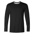 thumbnail image 3 of Mens Long Sleeve T Shirt Solid Color Crewneck Basic Tee Soft Polyester Cotton Blend Wrinkle Resistant Casual, 3 of 4