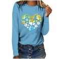 thumbnail image 2 of Pimelu Valentines Day Shirts Women Spring Tops for Women Casual Long Sleeve Round Neck Ladies Pullover Blouses Valentines Fashion Dog Paws Heart Graphics Print Shirts, 2 of 5