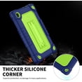 thumbnail image 5 of for TCL Tab 8 V/Tab 8 SE (6048E) Tablet Case Soft Silicone Rubber Heavy Duty Hybrid Had Back Shell Protection Shockproof Kids Friendly with Built in Stand Shoulder Strap (Navy+Green), 5 of 7