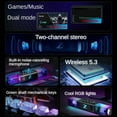 thumbnail image 3 of Gaming Soundbar - Computer Speakers for PC with RGB LED - Computer Sound Bar HiFi Stereo Bluetooth & 3.5mm Aux, USB Powered Computer Speakers for Desktop, Monitor Speakers for Laptop, 3 of 12